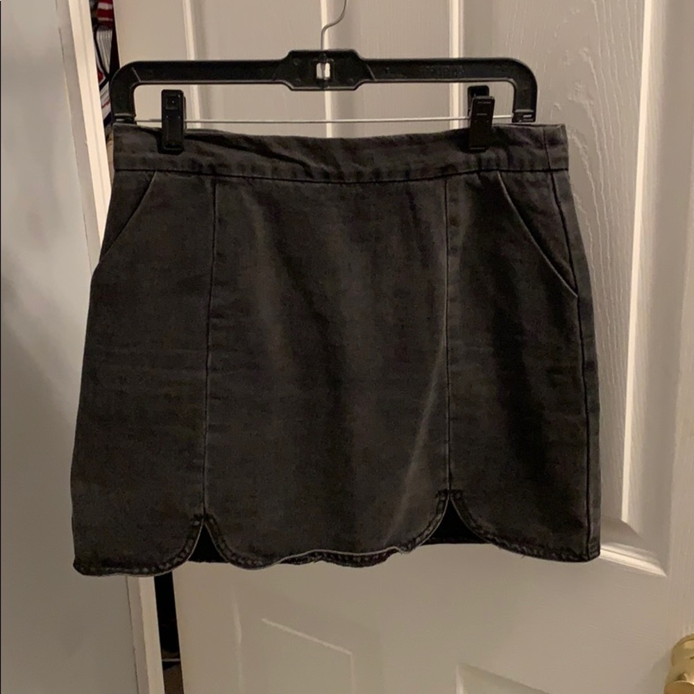 Black denim skirt